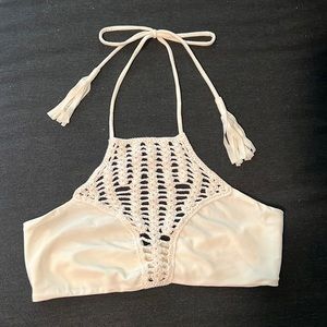 Crochet halter bikini top
